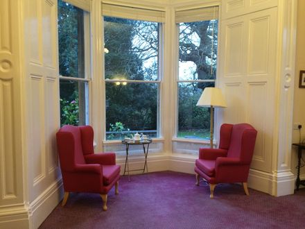 Seating in a window for a cup of tea at Hazelwood Gardens Nursing Home